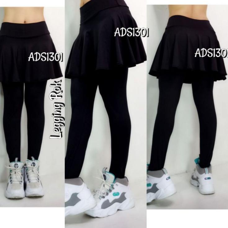Stok terbatas.. Legging Rok Senam ADS1301 Legging Rok Merah Putih Murah Aerobik Gowes Sepedaan
