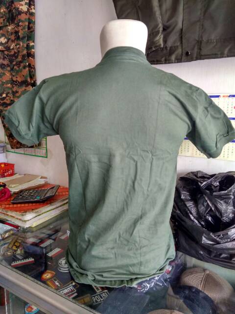 Kaos oblong hijau polos jatah tni/kaos jatah tni/kaos pdl jatah