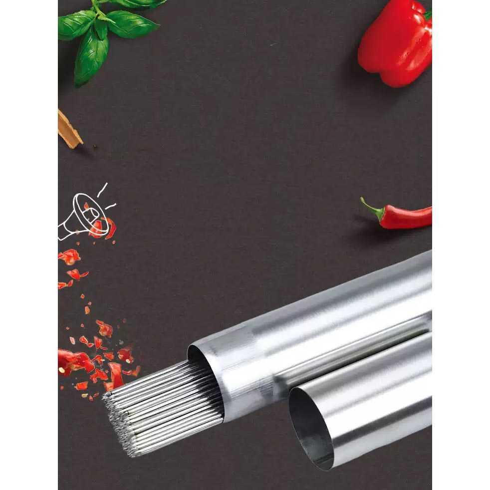 Tabung Penyimpanan Tusuk Sate BBQ Stainless Steel 35cm - TC19 - Silver