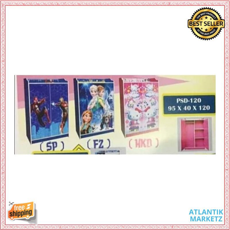 Lemari Plastik Lemari Pakaian Napolly Frozen pintu2 - Biru