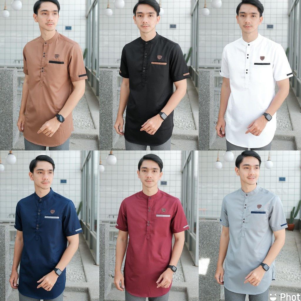 Koko Kurta Lengan Pendek Matt Katun Adem Tebal Terlaris