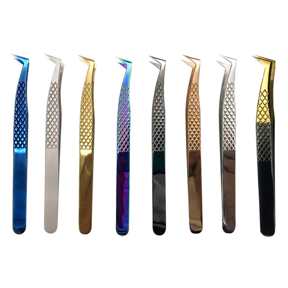 Agustina Pinset Alis 3D 6D Tangan Profesional Anti-slip Forceps Make up Aksesori Klip Klem Bulu Mata Ekstensi Forceps