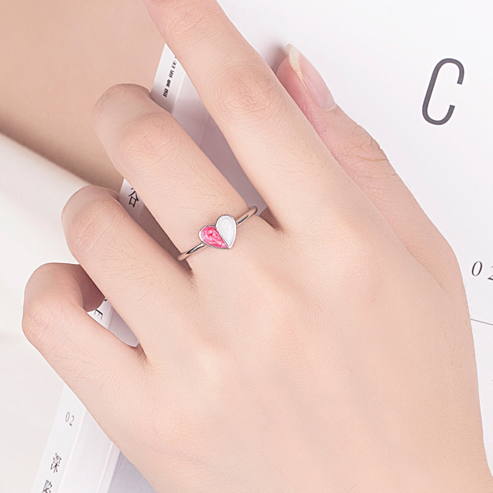 Cincin Perak 925 Asli Cincin untuk Wanita Cincin Dapat Disesuaikan Malaikat Cinta Fashion Perhiasan Cincin Perak Cincin Wanita