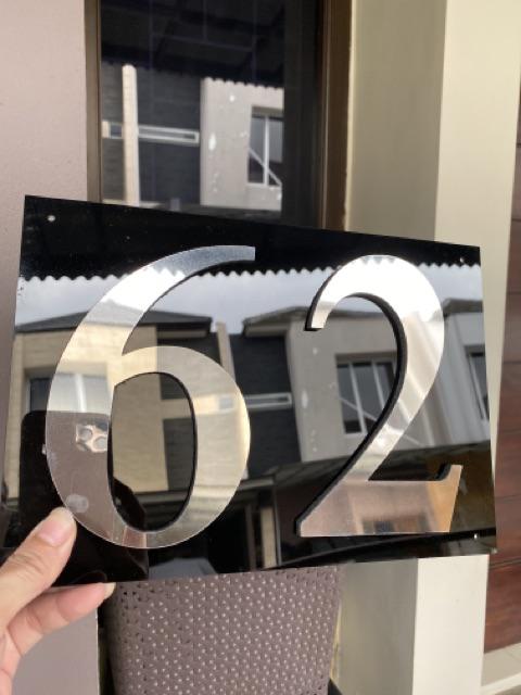 Nomor Rumah 3 Dimensi 2 Huruf Minimalis