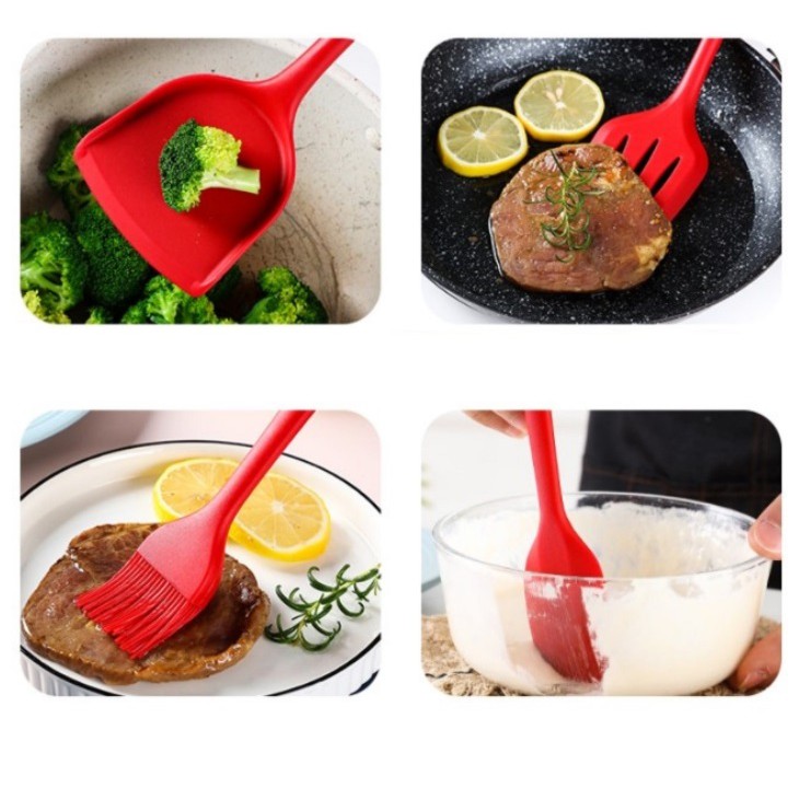 MARKAS88 Spatula Set Peralatan Masak Spatula Silikon Tahan Panas Spatula Silicon 5 in 1