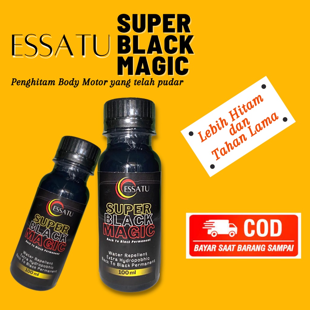 Essatu Super Black Magic Premium - Penghitam Plastik Body Motor, Trim Restorer &amp; Dasboard Mobil