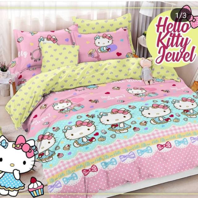 Sprei bed cover dan balmut motif hello kitty