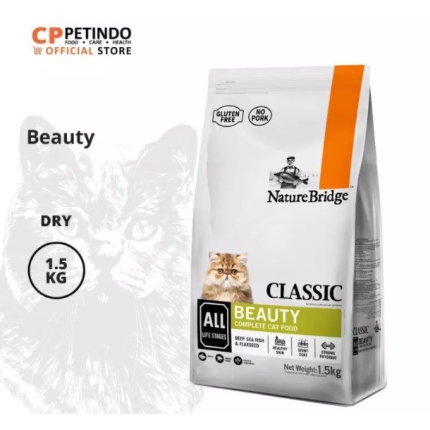 Nature Bridge Cat Food Beauty for All Life Stages 1.5kg - makanan kucing