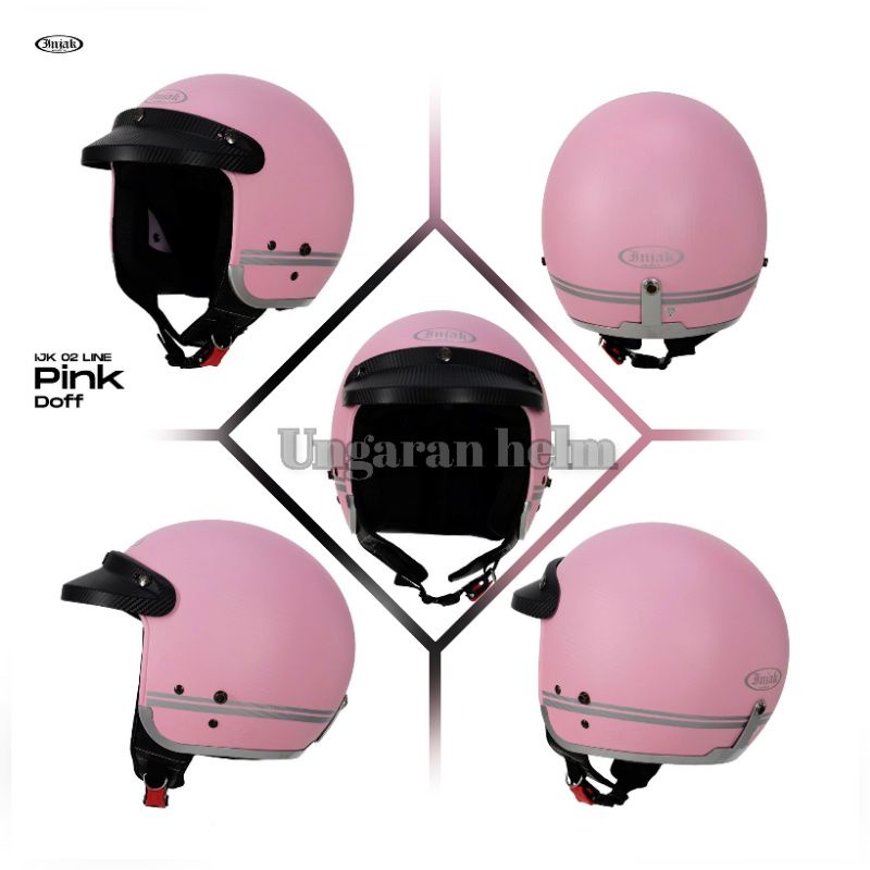 Helm injak pink doff retro | Injak Helm