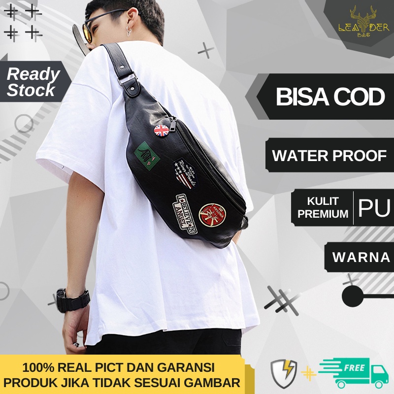 Tas Selempang Kulit Cowok Terbaru Dan Trendy 2021 Warna Hitam Original Atau Weistbag Pria Original