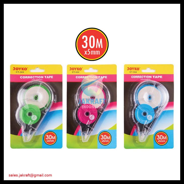 

Correction Tape Joyko Ct-564 Tip-X Tip Ex Pita 30 Meter Lebih Banyak Kode 192