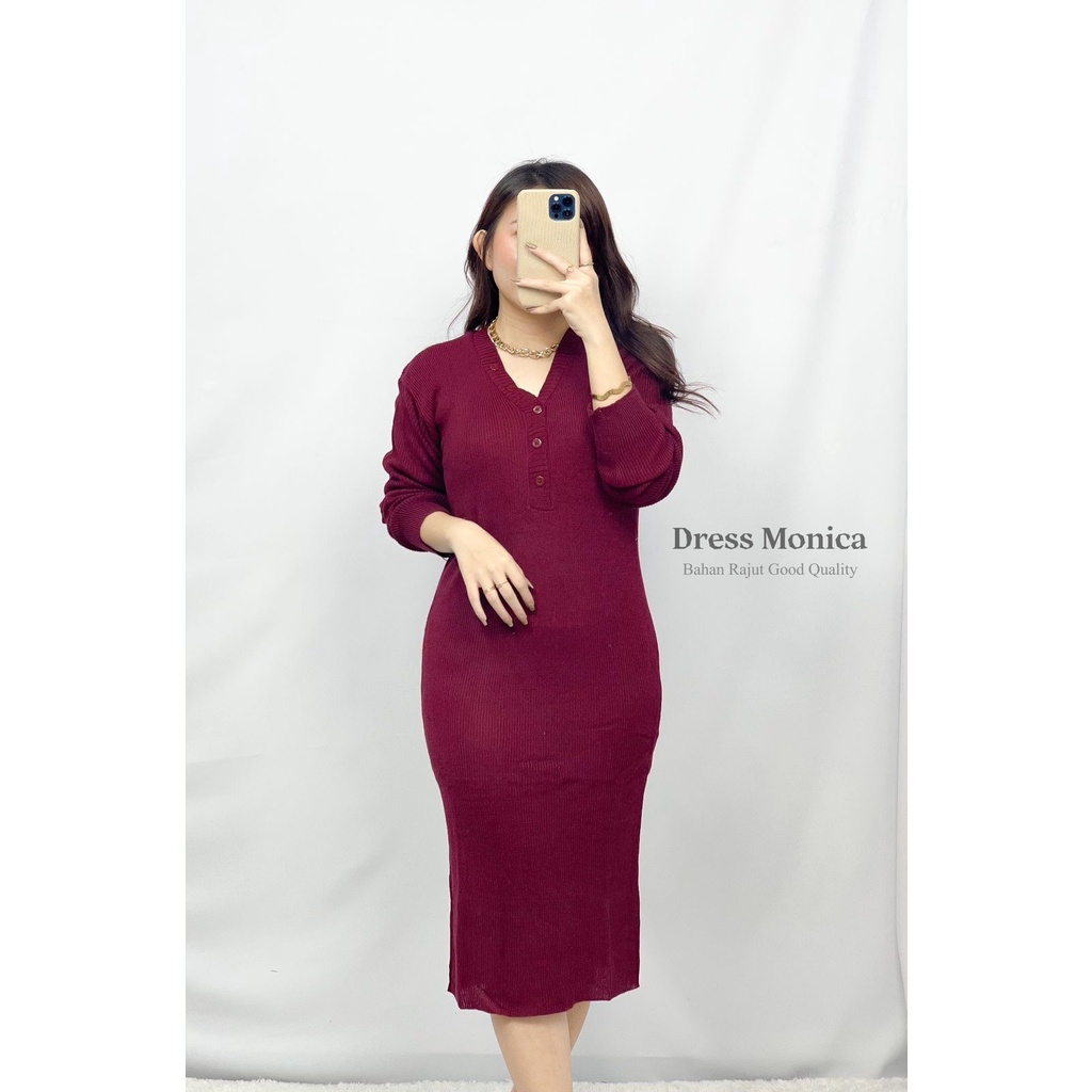 HOPYLOVY - Dress Bodycon Wanita bahan Rajut Monica