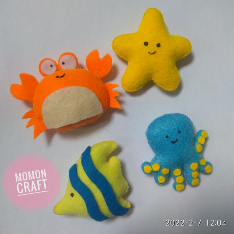 Boneka/Aplikasi Hewan Laut Flanel