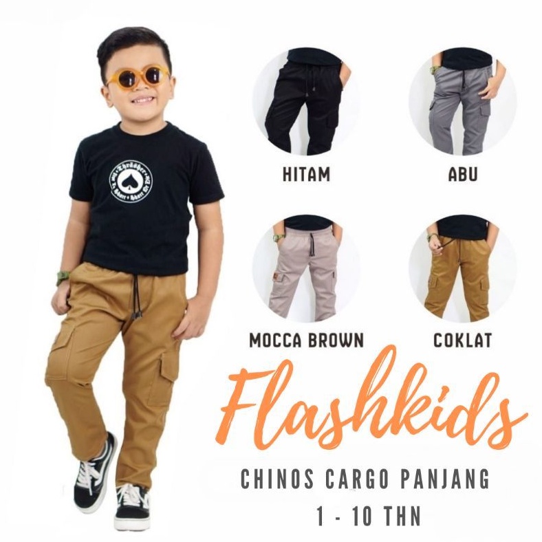 Flashkids Celana Cargo Panjang Anak 1-10 Tahun