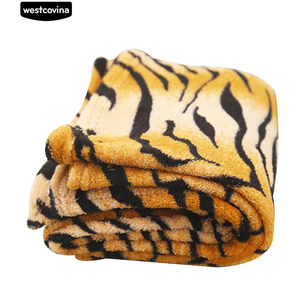 Pola Kulit Harimau Pelangi Lembut Flanel Karpet Kucing Anjing