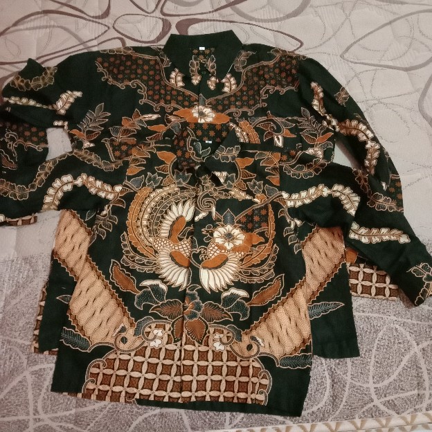 Maura Couple - Sania Ruffle Batik Couple Ori Ndoro Jowi Dnt Batik Couple Ayah & Anak