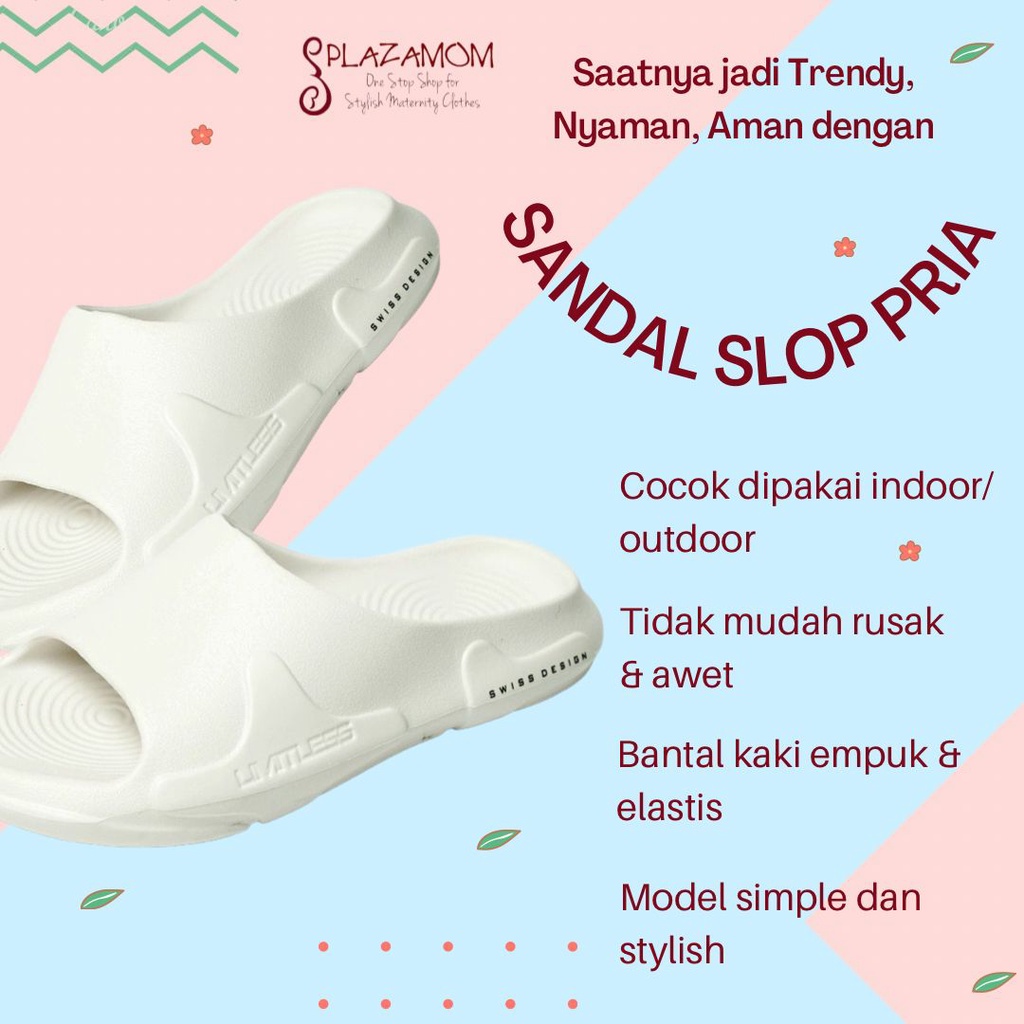 Sandal EVA karet PRIA DEWASA SLOP selop sendal slippers ringan nyaman empuk trendy stylish kekinian model korea korean anti slip awet kualitas premium