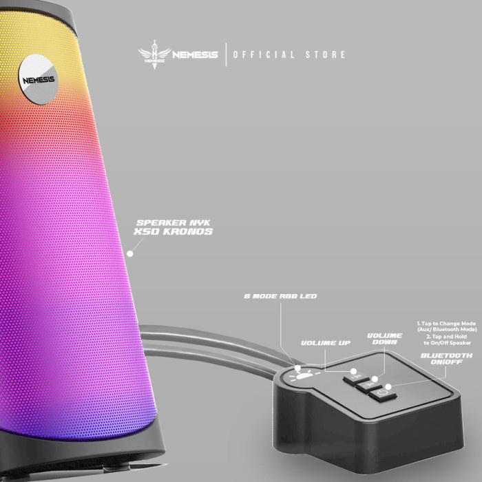Speaker Gaming RGB with Rhythm Equalizeer NYK X50 Kronos Bluetooth