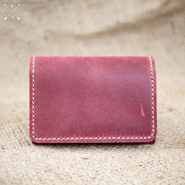 Dompet Kartu pria Lipat Dua Kulit Asli