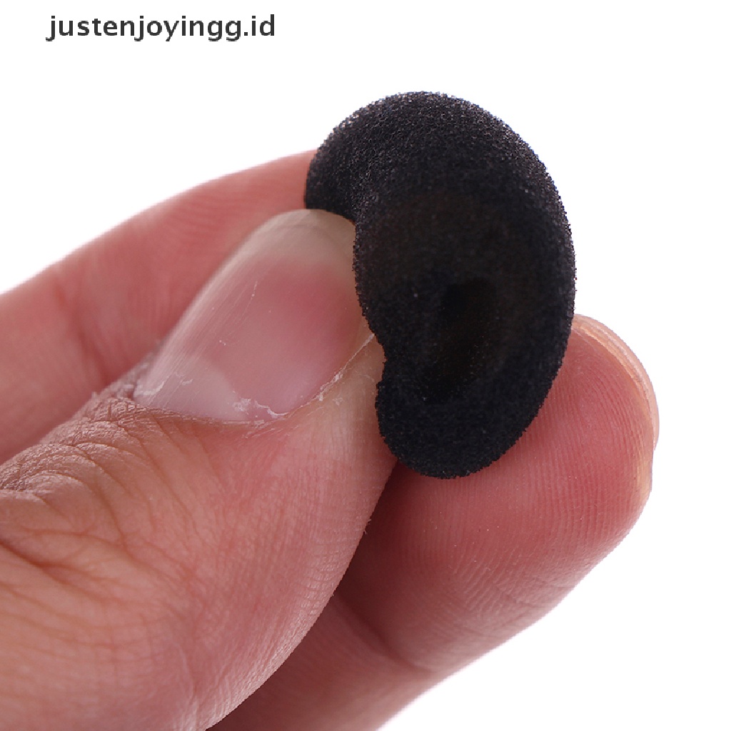 // justenjoyingg.id // 10pcs Practical Small Black Microphone Headset Windscreen Sponge Foam Mic Cover ~