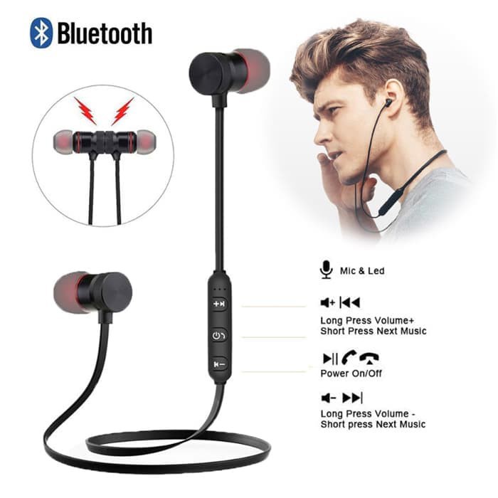 Headset Bluetooth Sport Magnetic Stereo Music and Call