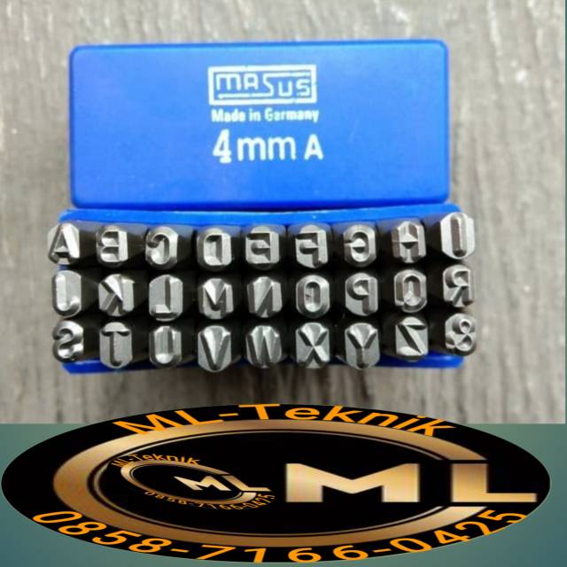 

MASUS Germany Huruf Ketok 4 mm Stamp Punch Letter A - Z dan hurup &