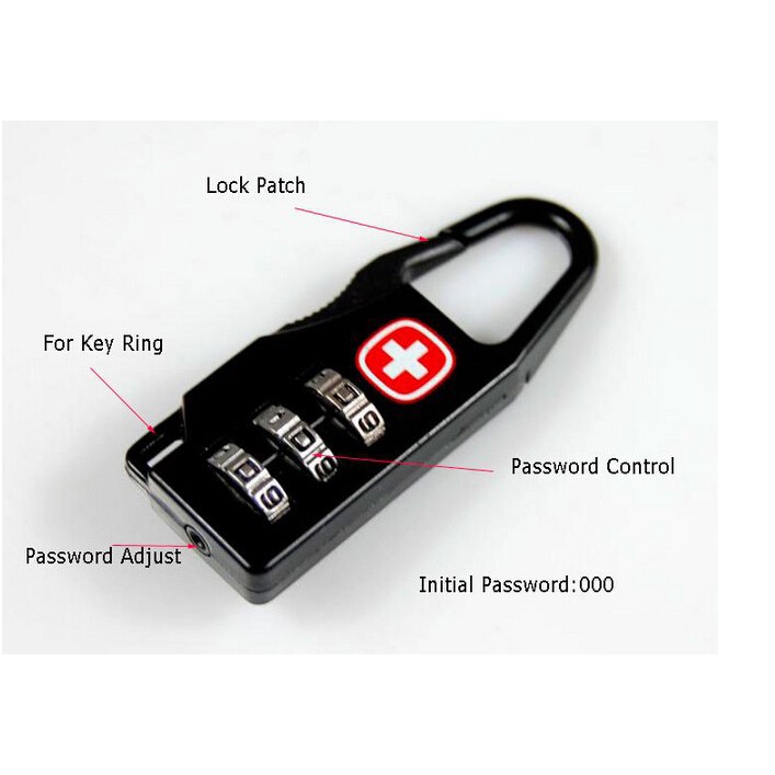 Gembok Swiss Password Code Lock Kunci Koper Kombinasi Angka Travel Bag kode