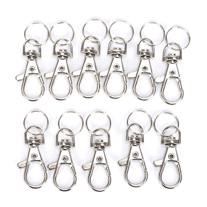 10pcs Kait Lobster Warna Silver Untuk Gantungan Kunci