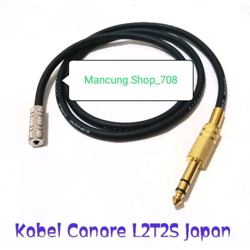 Kabel Canare L2T2S Jack Aux Audio 3.5mm Stereo Female To Jack Akai/Trs Stereo Gold Plate