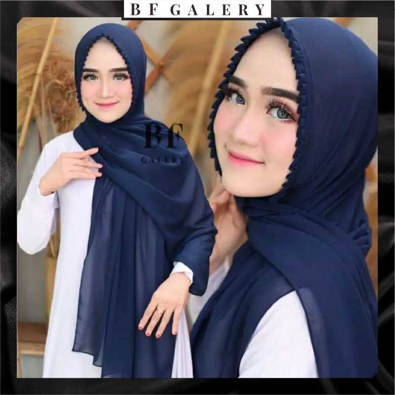 BFJ025 Pasmina Tali Gerigi KCB Jilbab Instan Dewasa /Pashmina Lipit/ Pashmina Bahan Diamond Jakarta