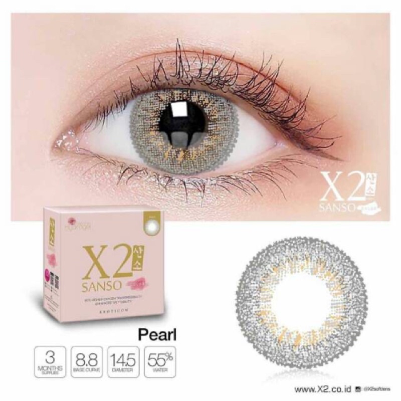 [✅ COD] SOFTLENS X2 SANSO PEARL 14.5 MM/ SOFTLENS UNTUK MATA SENSITIF (NORMAL ONLY) - Original Lensa