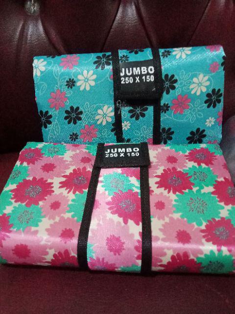 Tikar Piknik Lipat Bisa Pilih Motif Bahan Microsatin Jumbo 250 X 150 Cm