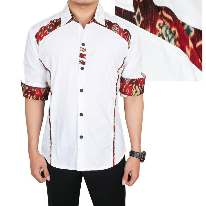 Jual Kemeja Pria Combi Batik White Zara Darwin Murah