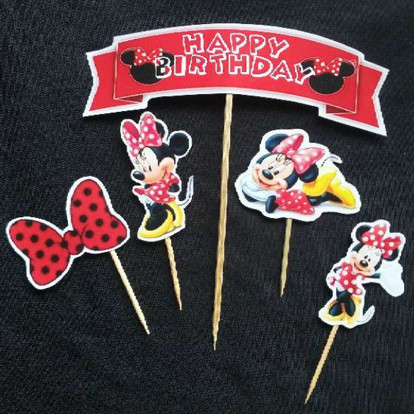 

TOPPER CAKE CUSTOM TOPPER ULANG TAHUN / HIASAN KUE CUSTOM MINNIE MOUSE