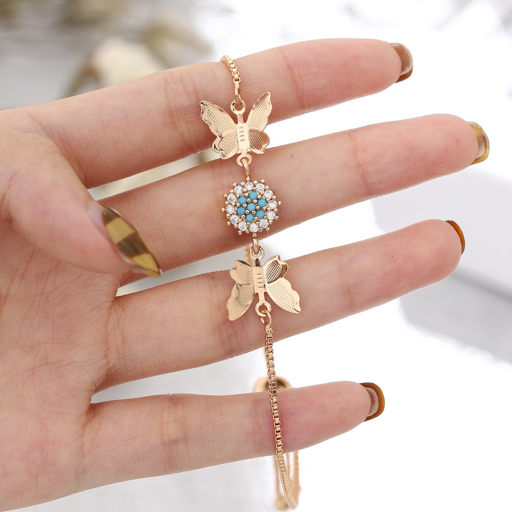 COD gelang kupukupu korea  anti karat Liontin Berlian aksesoris fashion gelang perhiasan perak D341