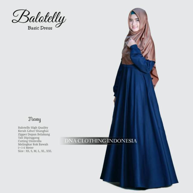 GAMIS POLOS BALOTELLI murah asli bagus baju muslim ukuran lengkap s/m/l/xl/xxl gamis original DNA