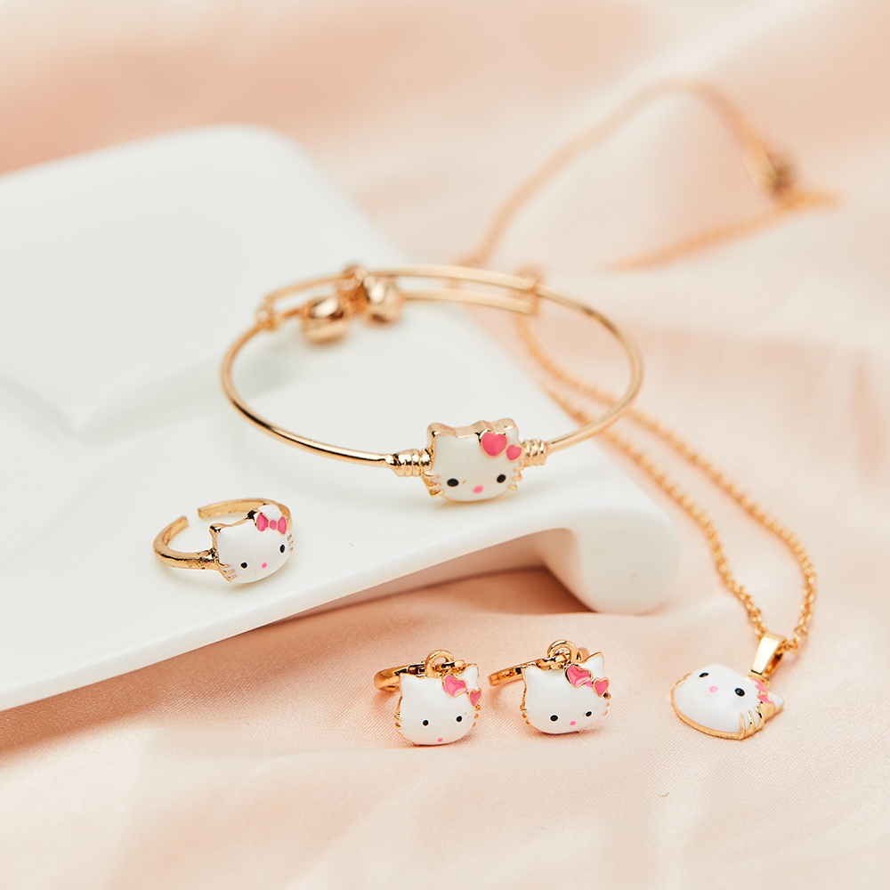 BISA COD Y208 Set Perhiasan Anak Hello Kitty Set Kalung Anak Hello Kitty Perhiasan Anak 1 Set Lapis Emas