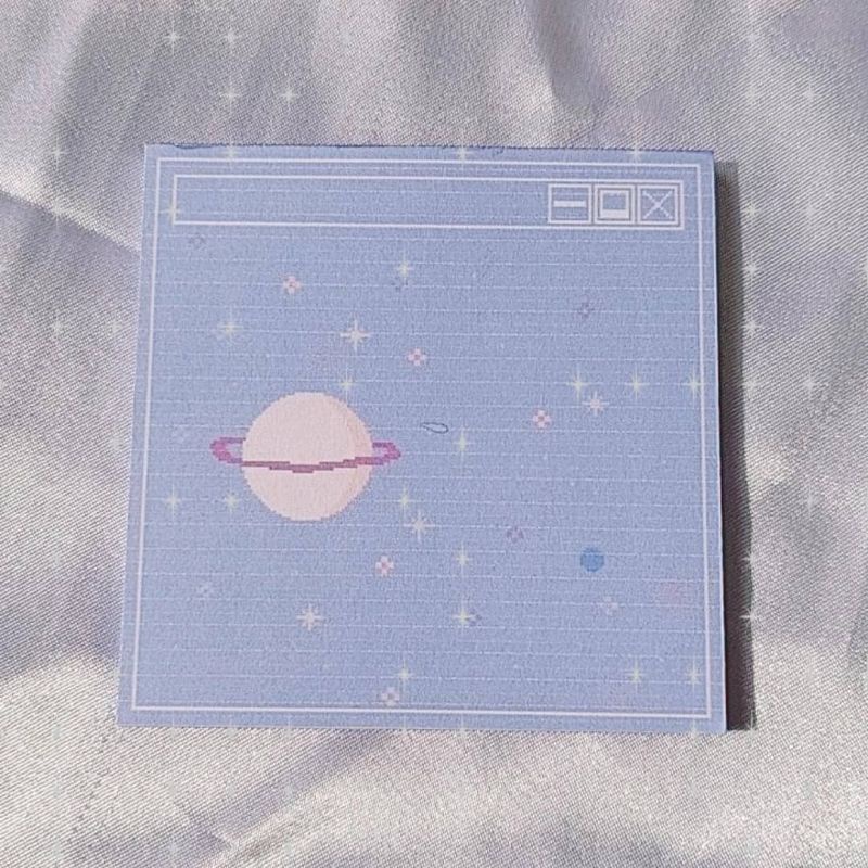 Memo pad by sunbearry.co custom memo pad bts snoppy aesthetic star scrabook-Blue galaxy