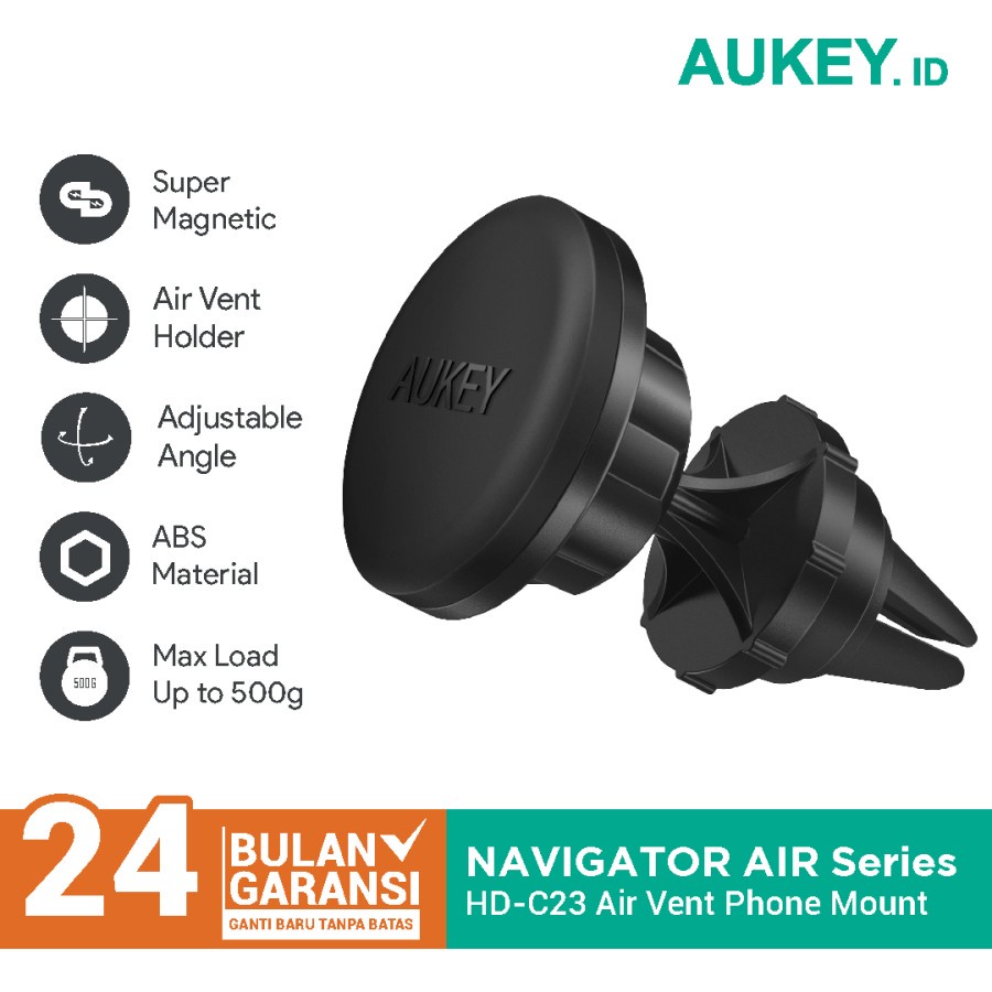 Aukey Holder HD-C23 Car Phone Magnetic Air Vent - 500200