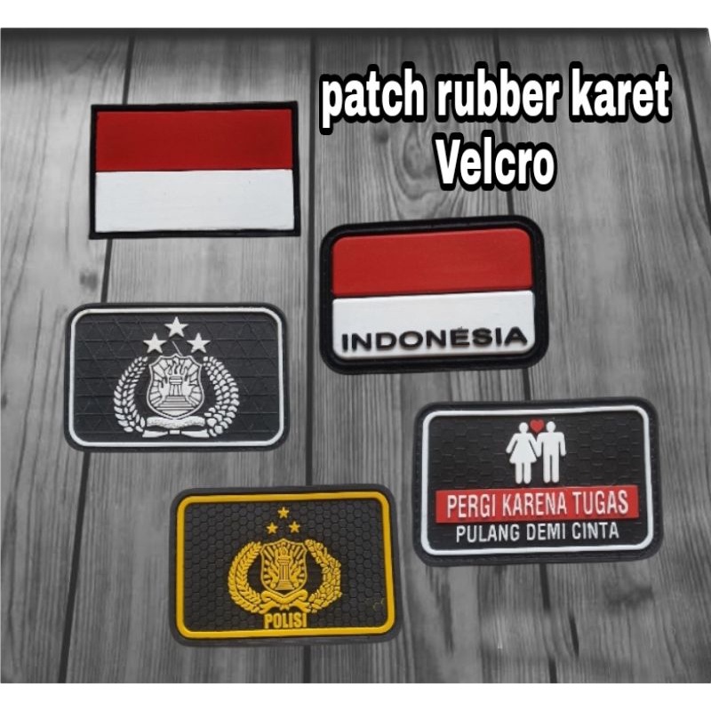 patch rubber karet Velcro logo police/logo Indonesian