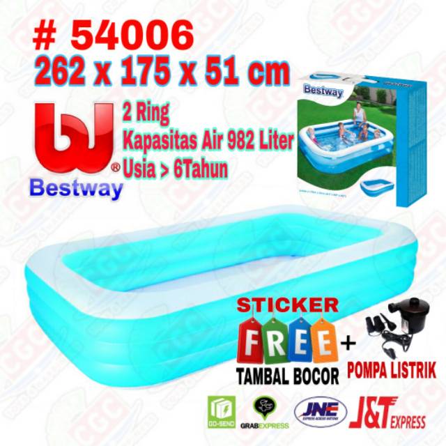 Kolam Renang Kotak Bestway 54006 Ukuran 2 6 Meter Bola 