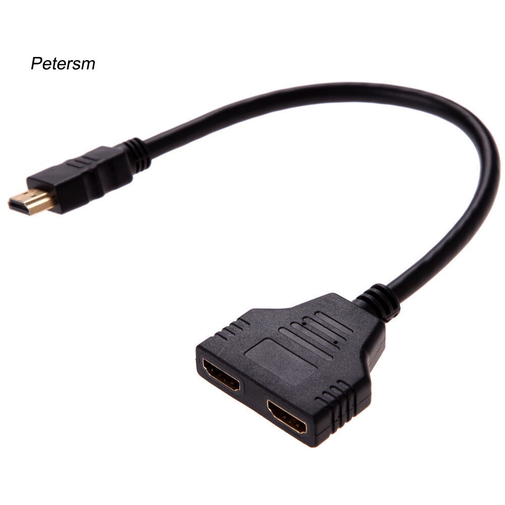 1 In 2 Out 1080p Kabel Adapter Splitter Hdmi-Compatible Male Ke Dual Female Untuk Pc Dvd