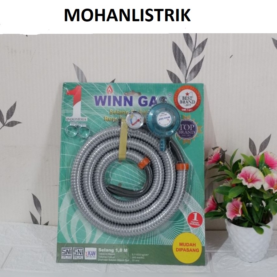 Paket Selang + Regulator Meter Winn Gas W618M W 618 M SNI