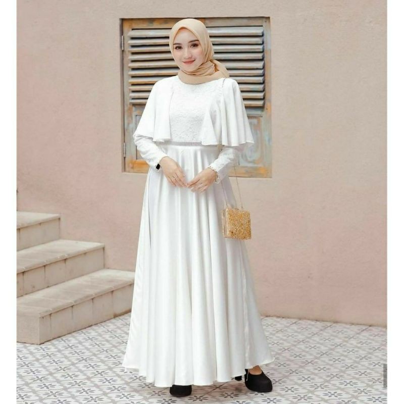 Syirin Dress/Dress Lebaran/Dress Murah/Dress Kondangan/Gamis putih