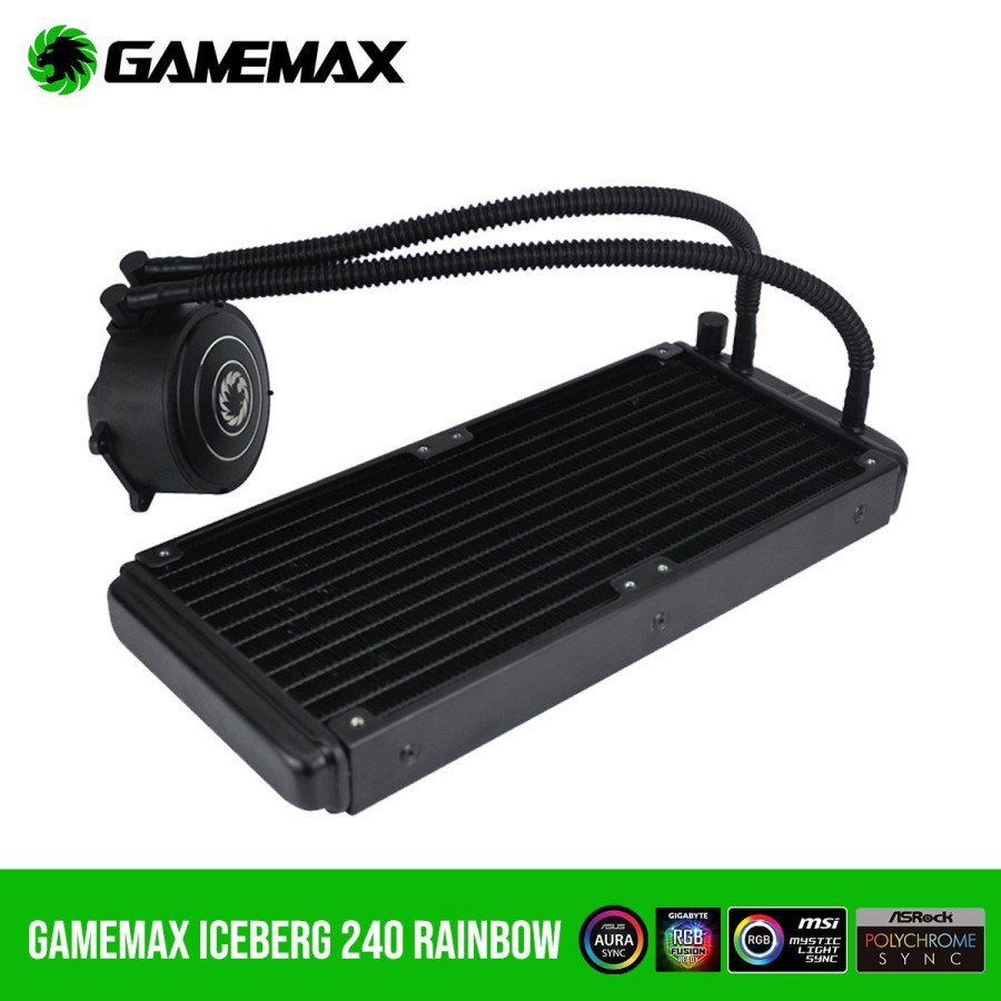 Gamemax Liquid ICEBERG 240 RAINBOW ARGB All in One Liquid Cooler Aura Sync