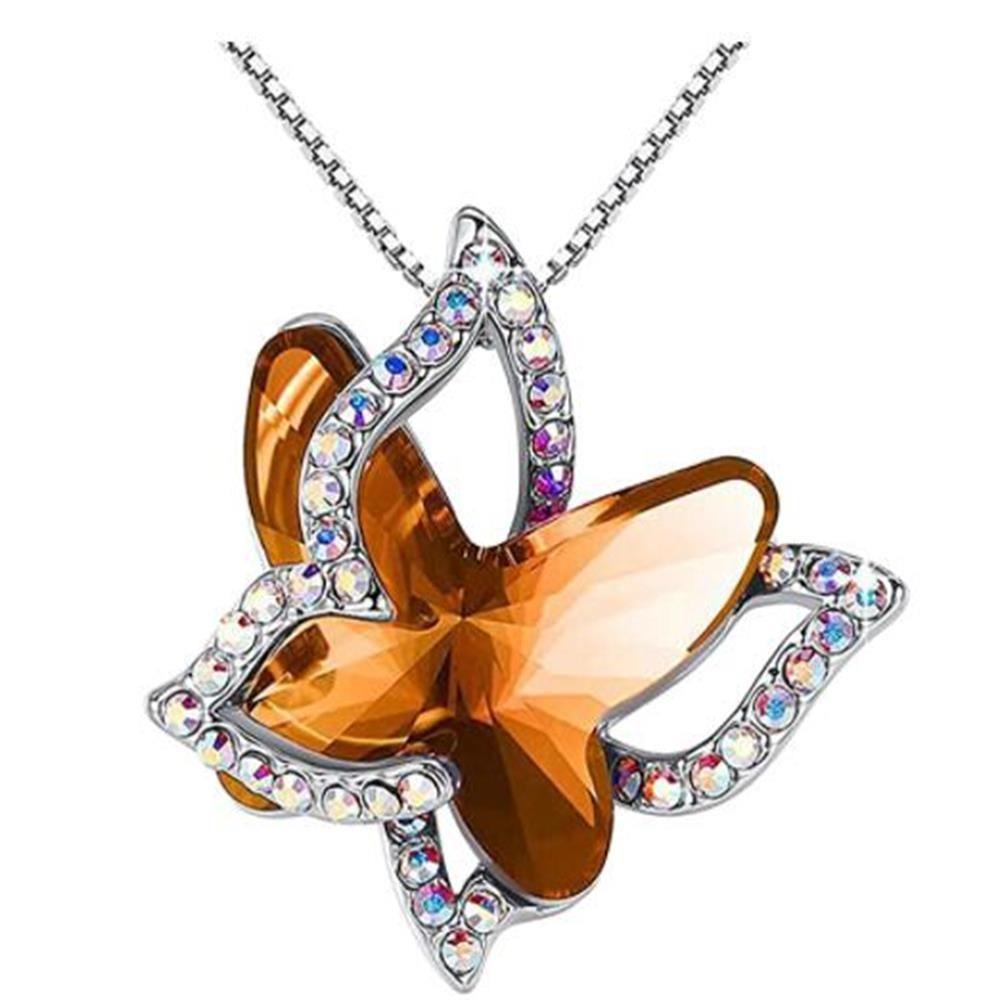 R-flower Butterfly Necklace Party Untuk Wanita Gadis Musim Panas Shiny Butterfly