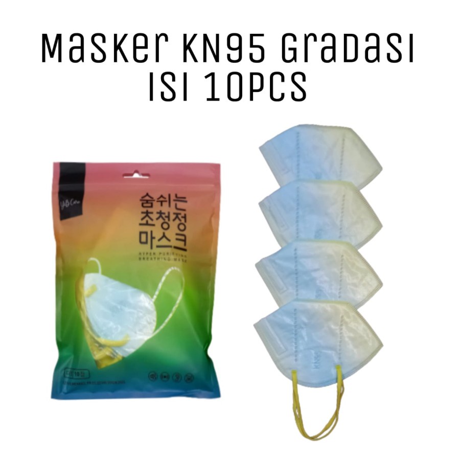 MASKER KN95 GRADASI 5PLY ISI 10 MOTIF ACAK RANDOM HIGH QUALITY PREMIUM MASKER KN 95 WARNA RANDOM