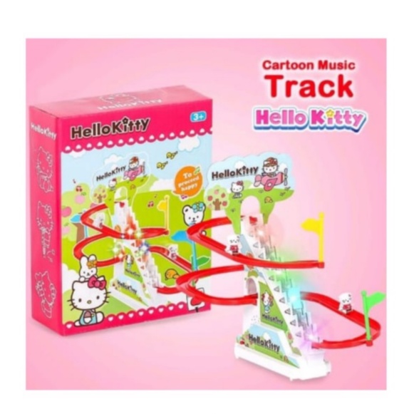 MAINAN TRACK HELLO KITTY SELUNCUR TANGGA REL SLIDE PLUS MUSIC