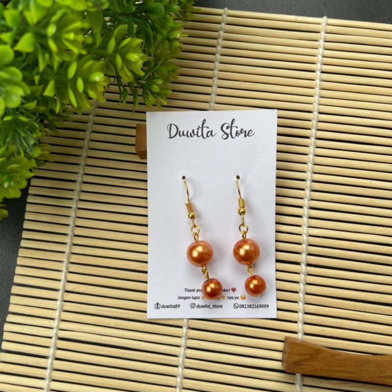 HANDMADE ANTING DEWASA KAITAN GOLD MOTIF MUTIARA GOLD