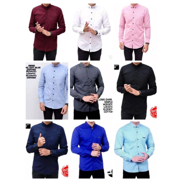 Paket 1 lusin Kemeja polos Panjang kemeja pria kemeja